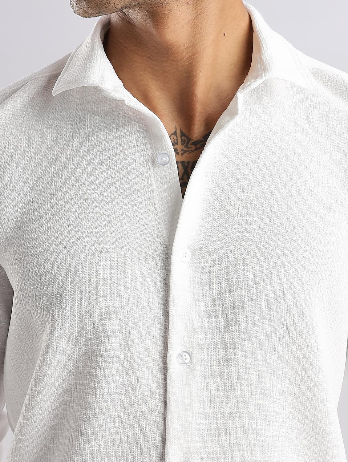 men solid collared long sleeve regular fit shirt - 22052199 - Standard Image - 5