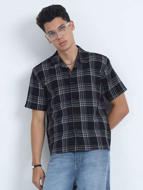 men checkered short sleeve regular fit shirt - 22052226 -  Standard Image - 0