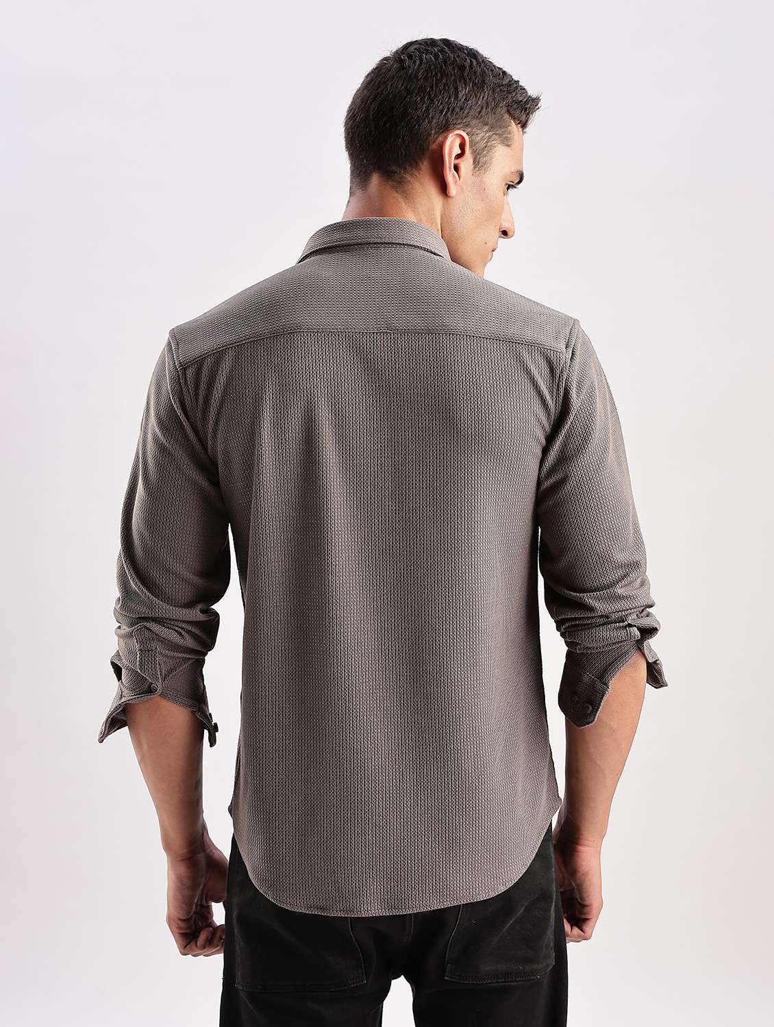 men self design long sleeve regular fit shirt - 22052230 -  Standard Image - 3