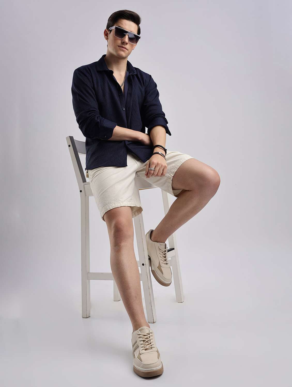 men solid collared long sleeve regular fit shirt - 22052237 -  Standard Image - 5