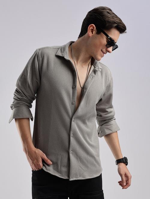 men solid collared short sleeve regular fit shirt - 22052238 - Standard Image - 0