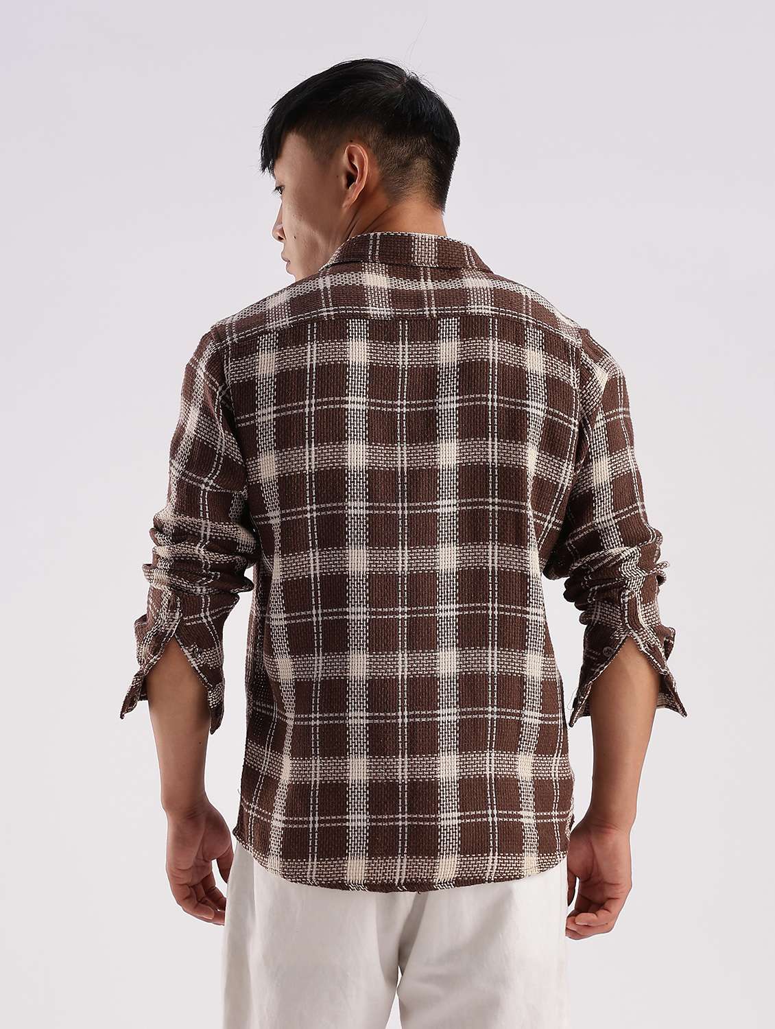 men checkered collared long sleeve regular fit shirt - 22052245 -  Standard Image - 3