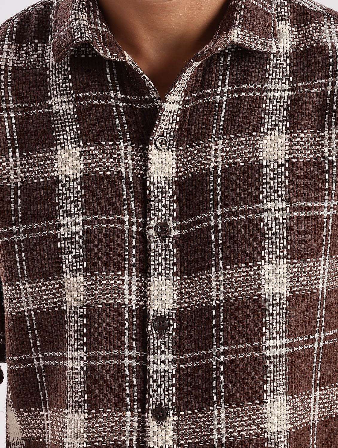men checkered collared long sleeve regular fit shirt - 22052245 -  Standard Image - 5
