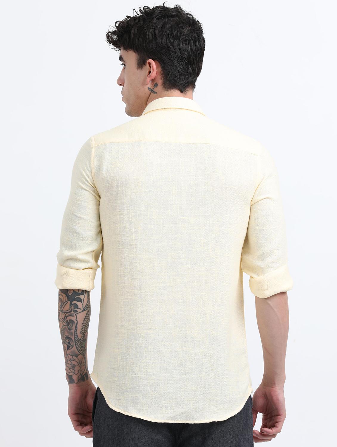men solid collared short sleeve regular fit shirt - 22052250 - Standard Image - 3