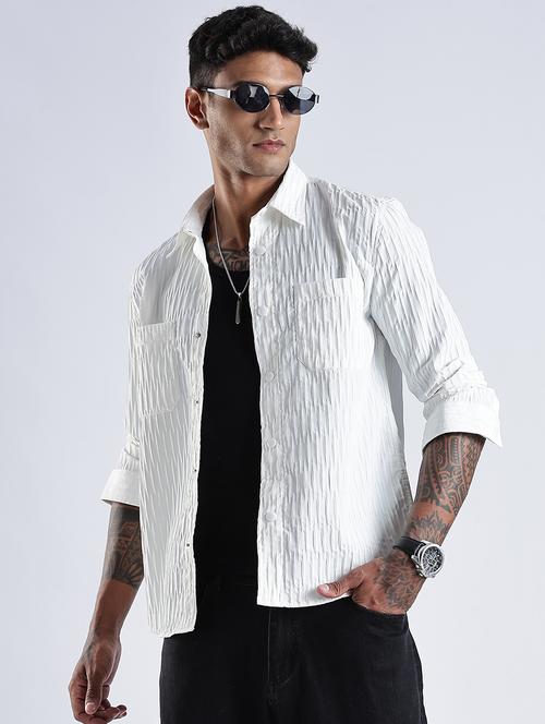 men solid collared long sleeve regular fit shirt - 22052270 - Standard Image - 0