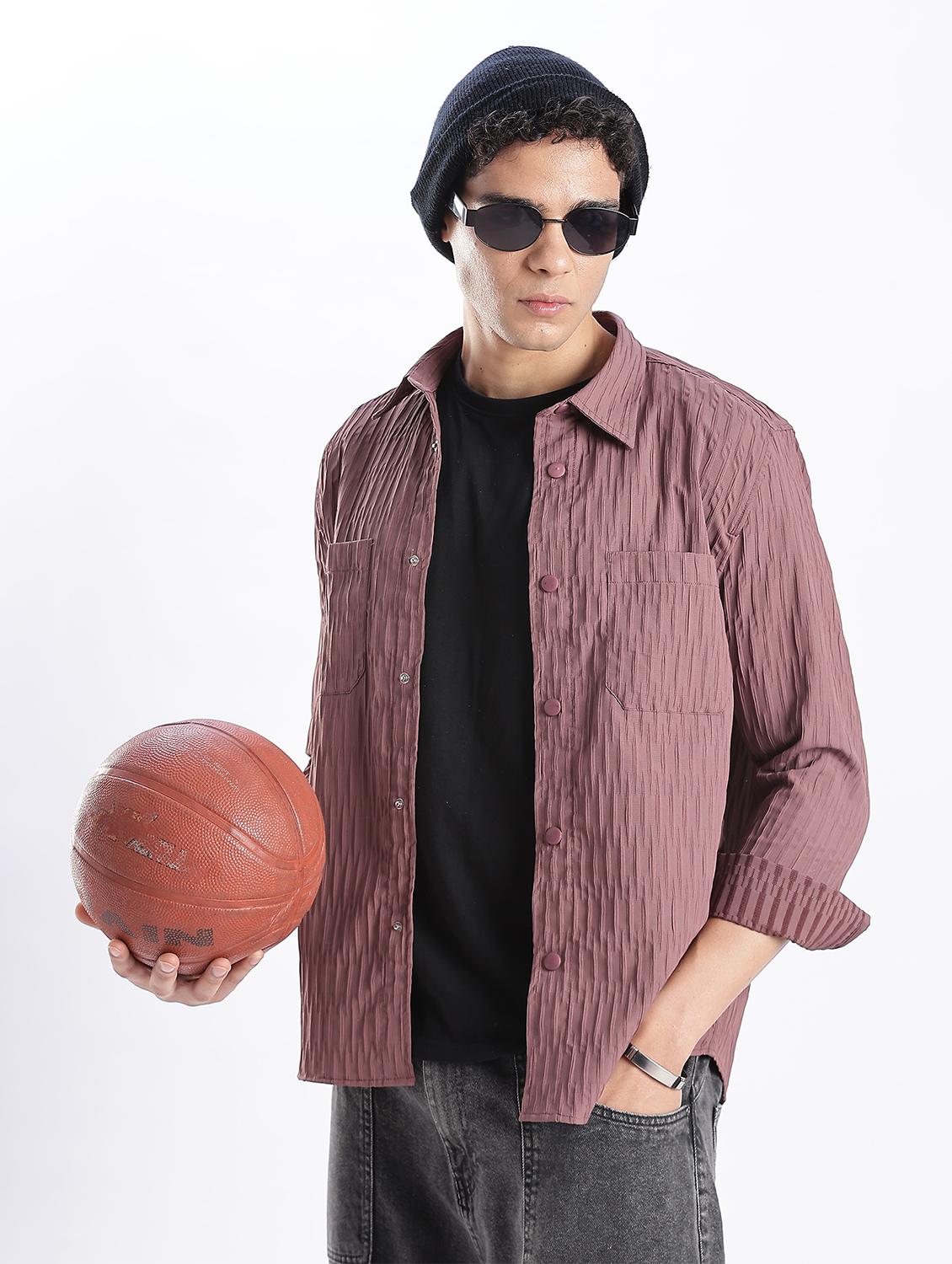 men solid collared long sleeve regular fit shirt - 22052271 - Zoom Image - 0