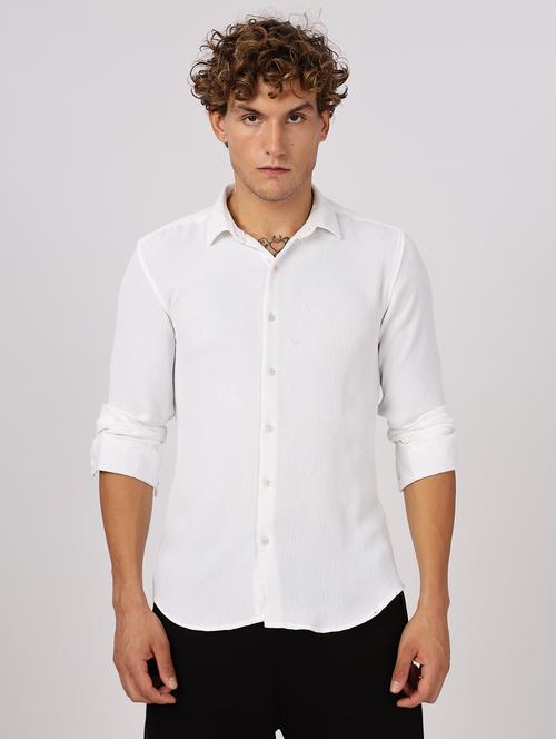 men solid collared long sleeve regular fit shirt - 22052272 - Standard Image - 0
