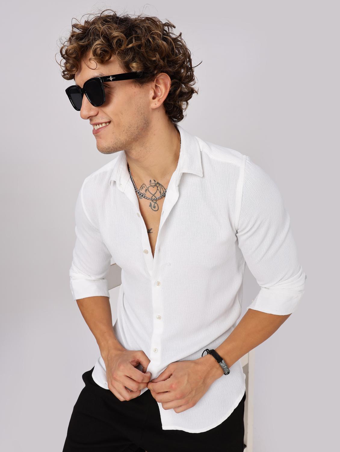 men solid collared long sleeve regular fit shirt - 22052272 - Standard Image - 3