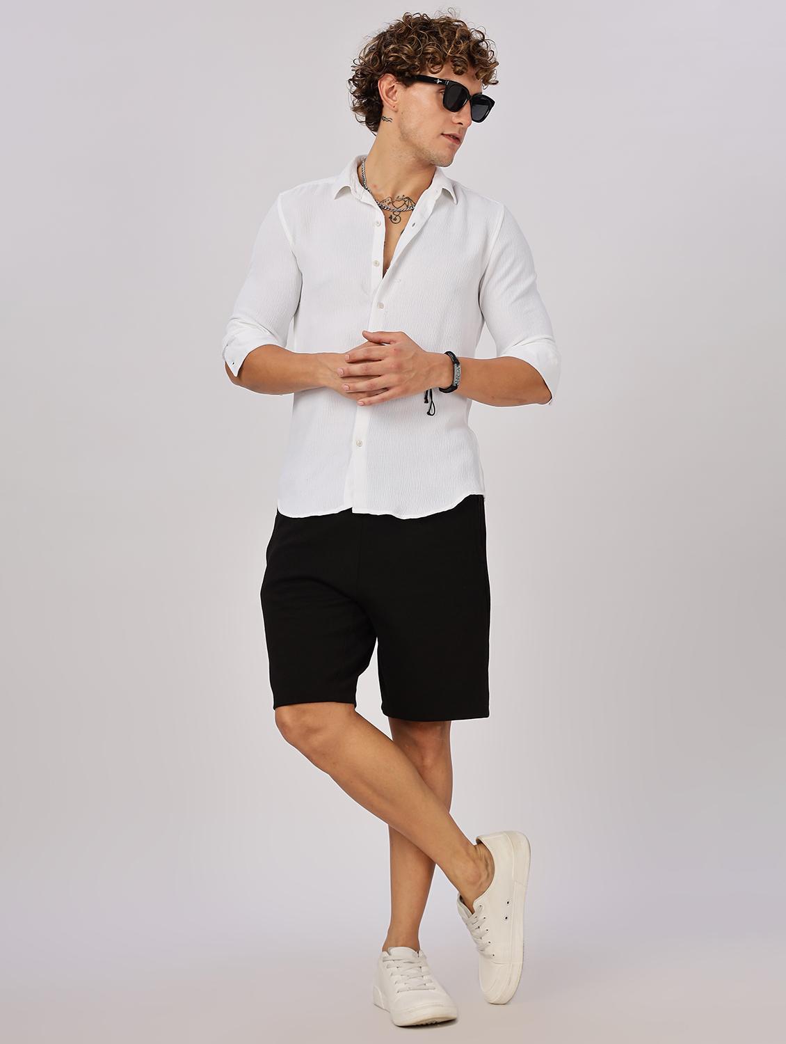 men solid collared long sleeve regular fit shirt - 22052272 - Standard Image - 5
