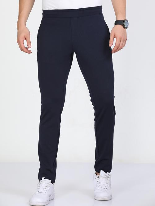 men solid mid rise slim fit track pant - 22052325 - Standard Image - 0