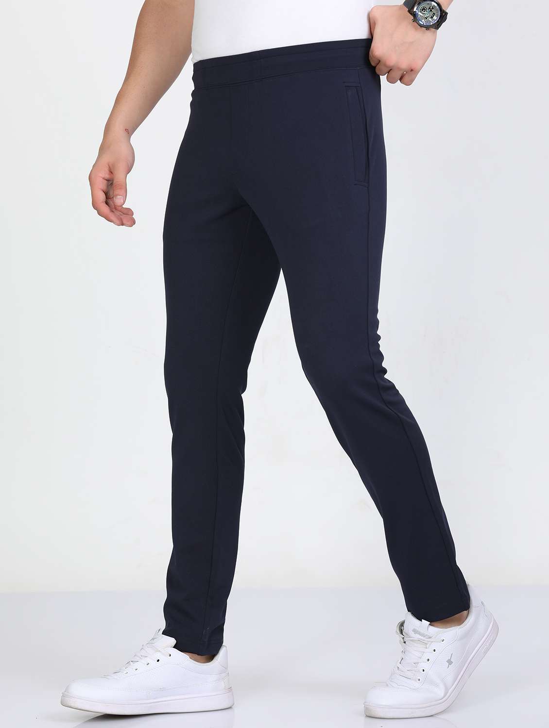 men solid mid rise slim fit track pant - 22052325 - Standard Image - 3