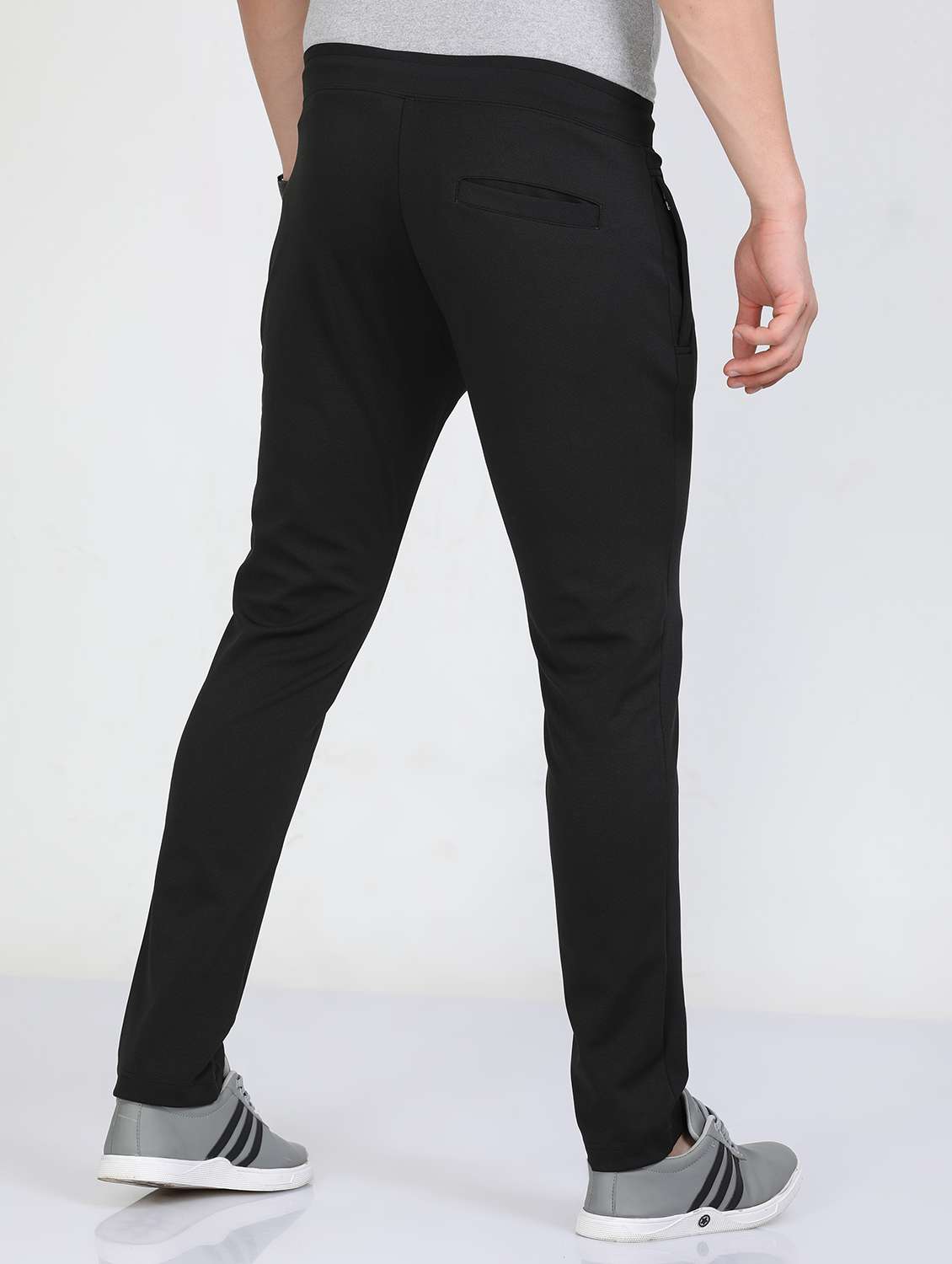 men solid mid rise slim fit track pant - 22052328 -  Standard Image - 3