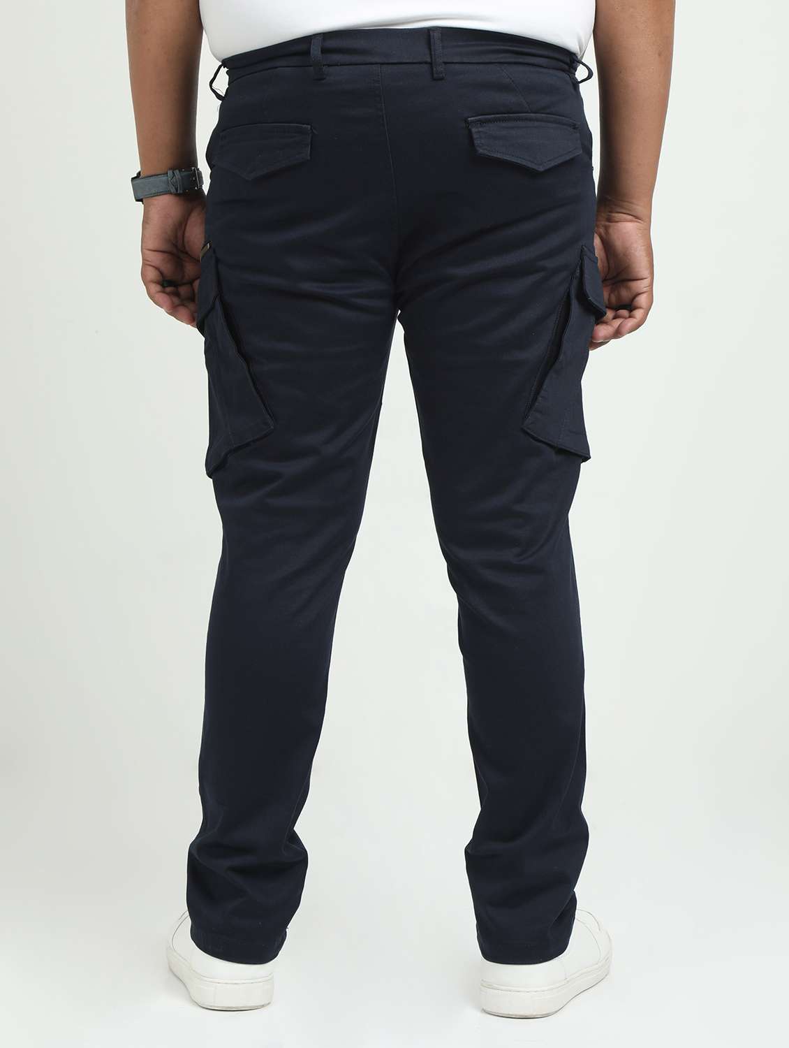 men solid mid rise regular fit cargo - 22052365 -  Standard Image - 3