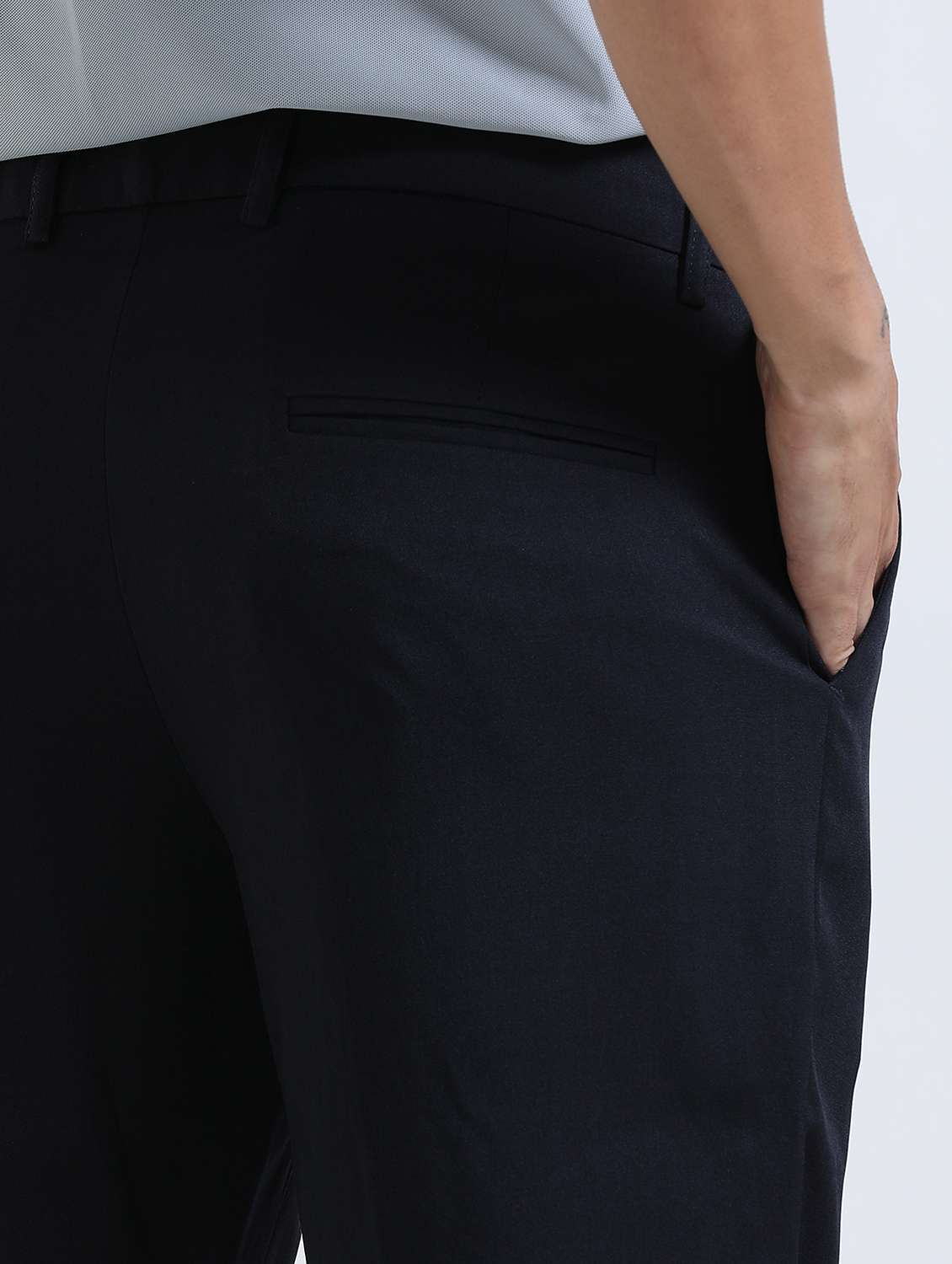 men solid mid rise straight fit chinos - 22052384 - Standard Image - 5
