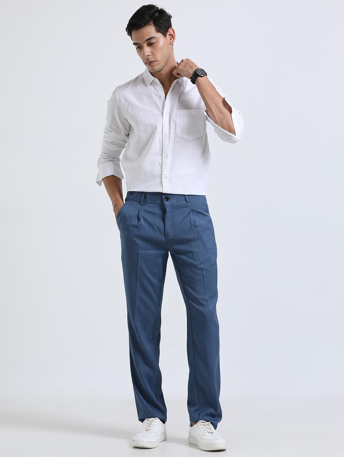 men solid mid rise straight fit chinos - 22052386 - Standard Image - 3