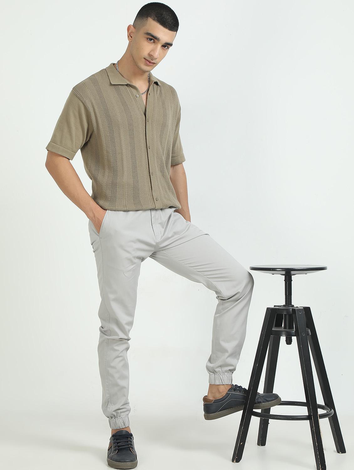 men solid mid rise regular fit jogger - 22052401 - Standard Image - 3