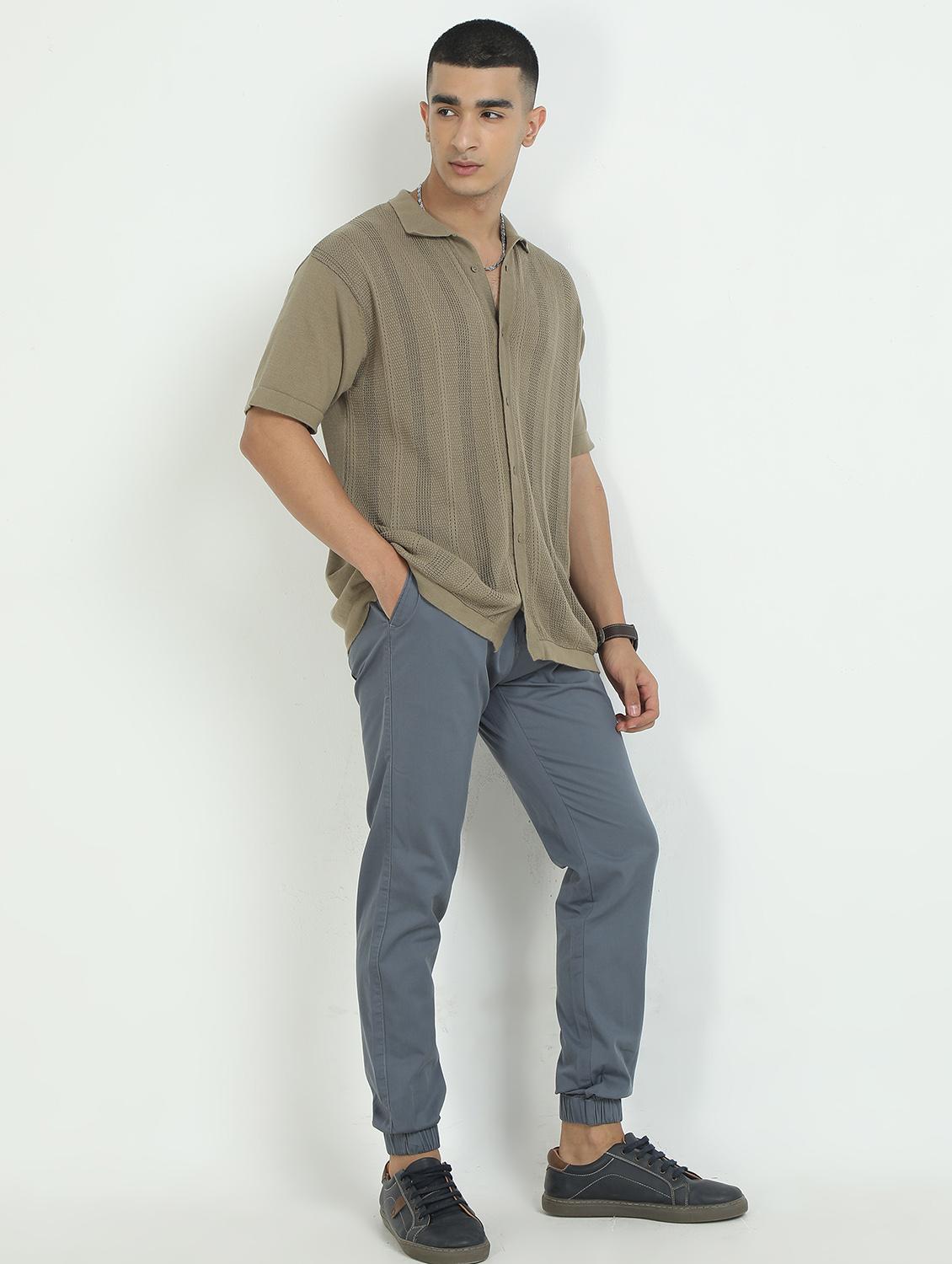 men solid mid rise regular fit jogger - 22052402 - Standard Image - 3