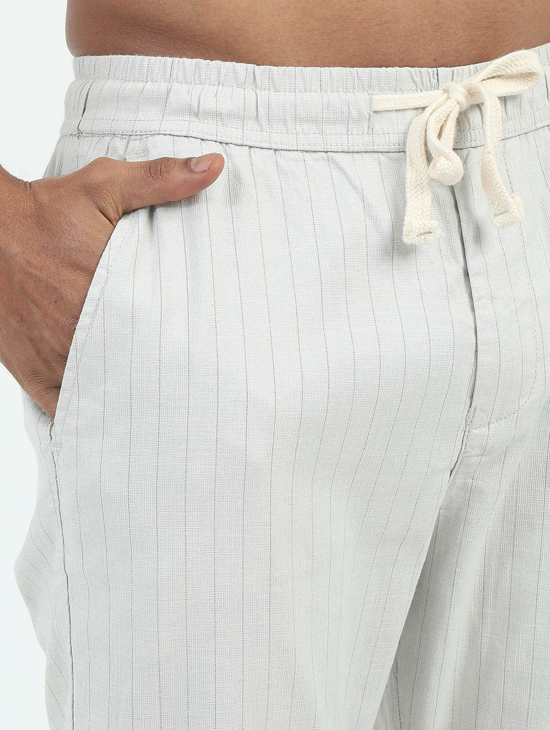men striped mid rise straight fit chinos - 22052408 - Standard Image - 5