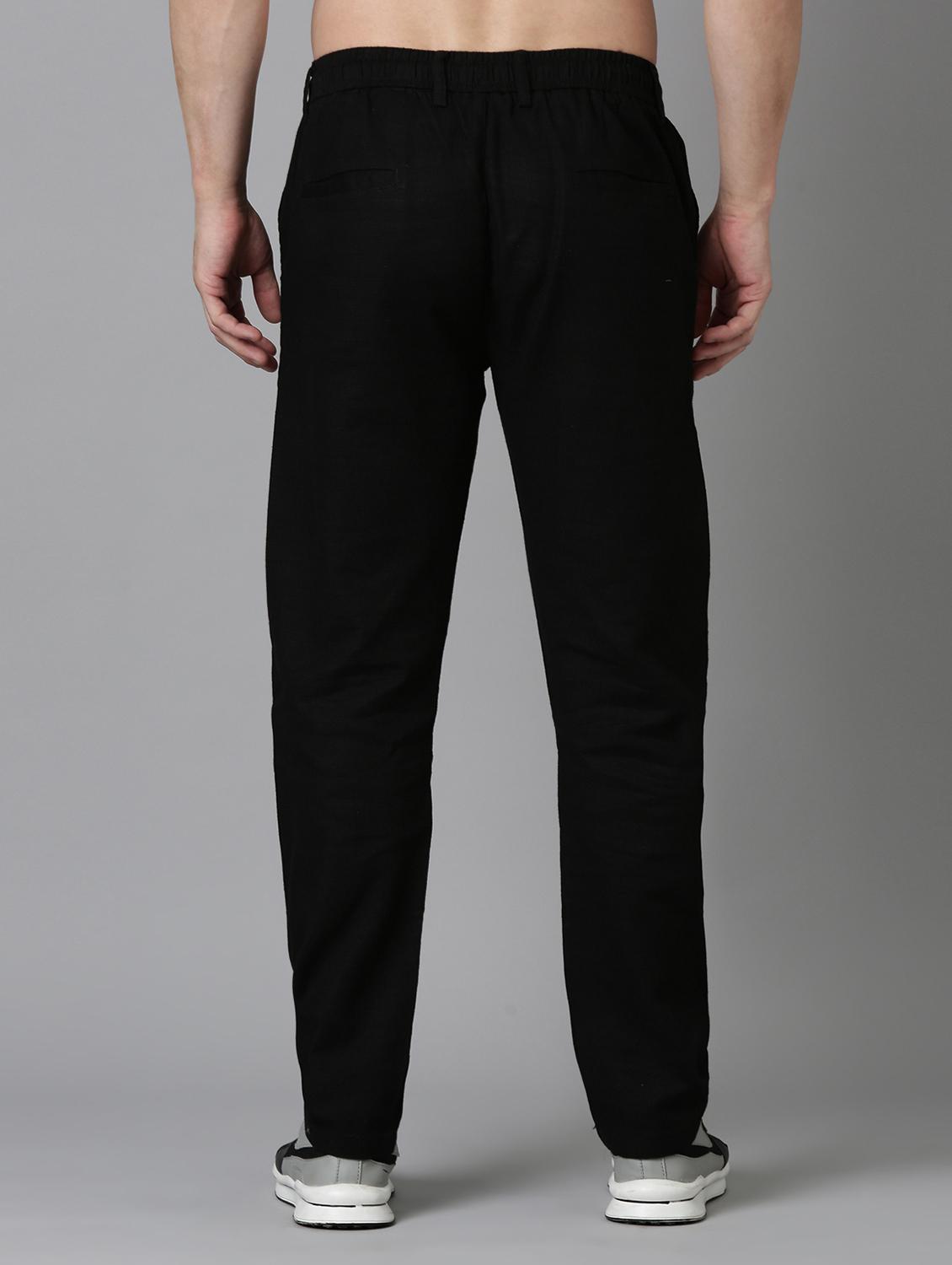 men solid mid rise straight fit chinos - 22052409 - Standard Image - 3