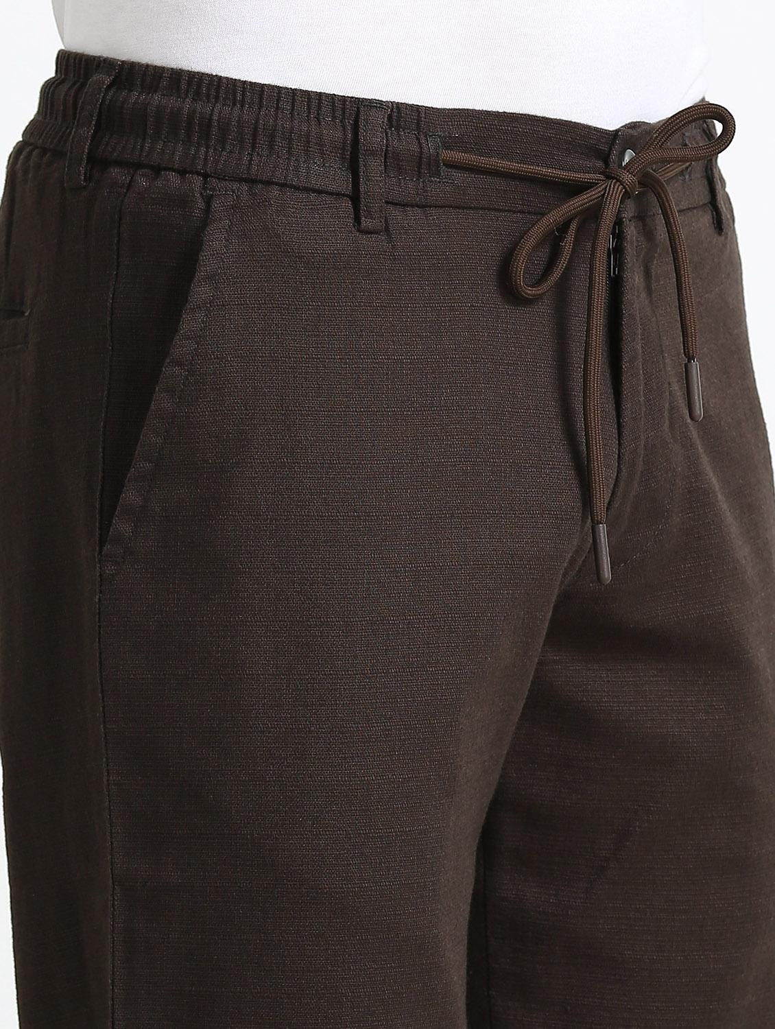 men solid mid rise straight fit chinos - 22052412 - Standard Image - 3