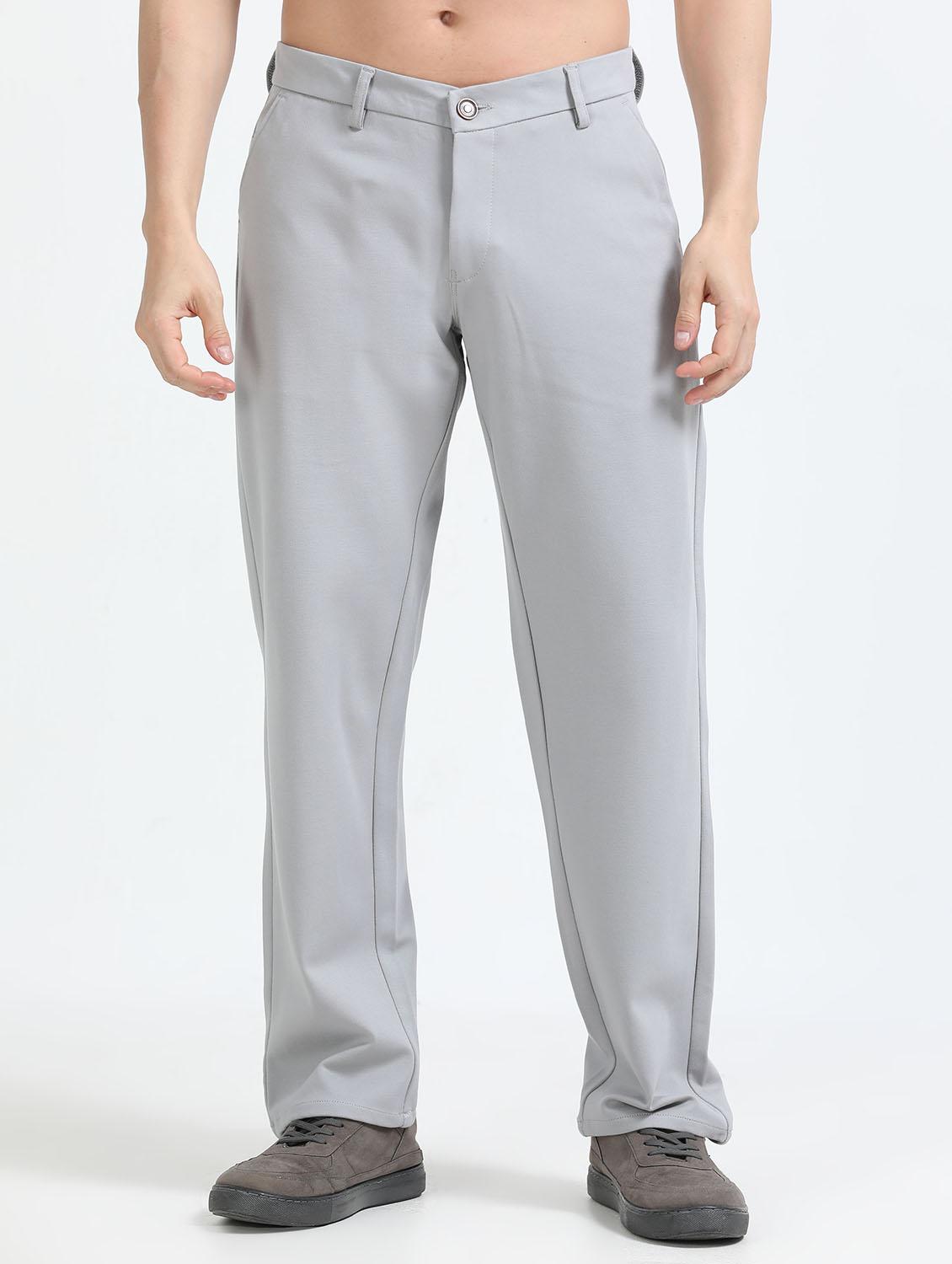 men solid mid rise straight fit chinos 