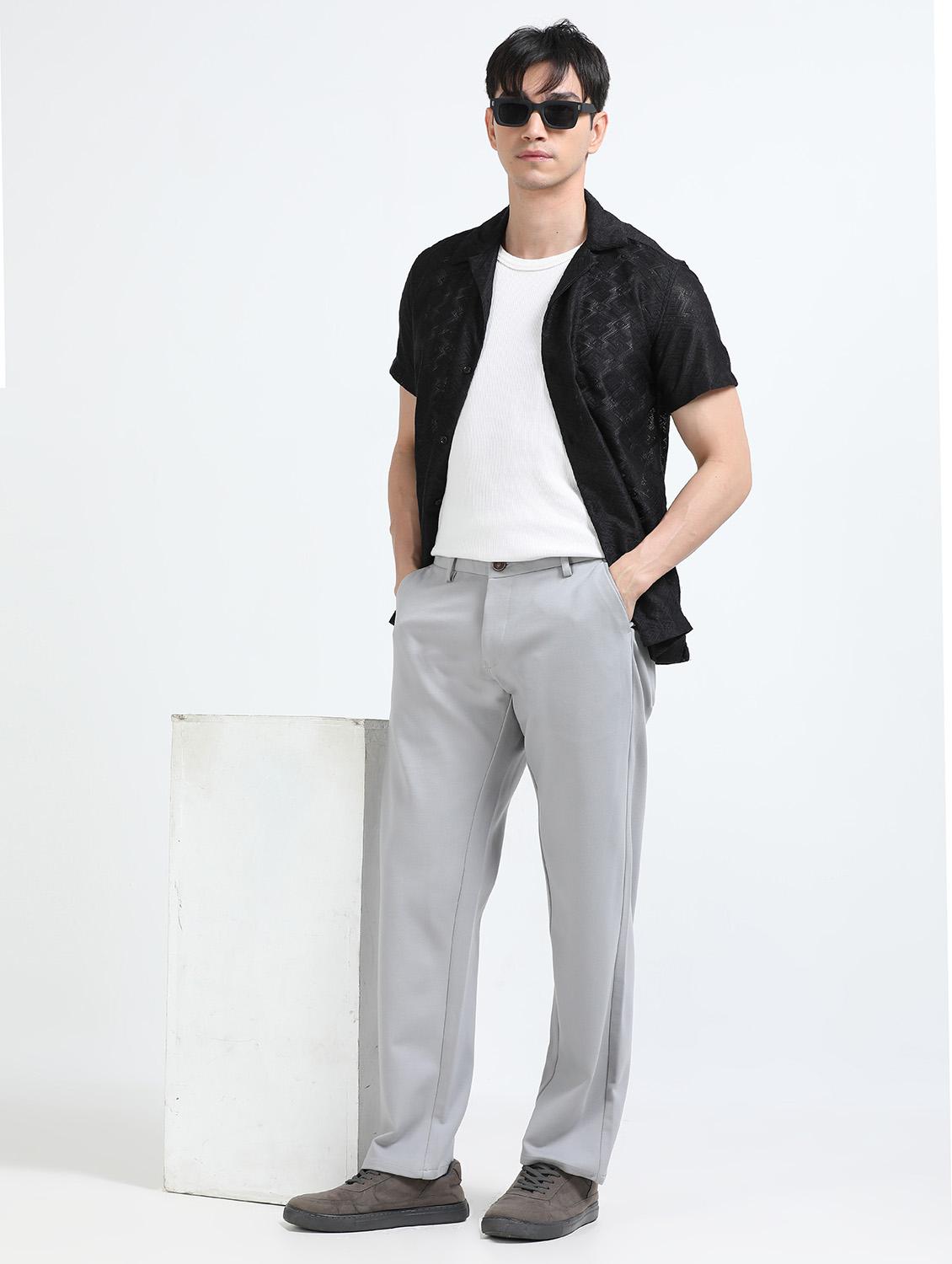 men solid mid rise straight fit chinos - 22052477 - Standard Image - 3