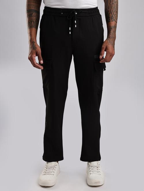 men solid mid rise regular fit cargo - 22052557 - Standard Image - 0