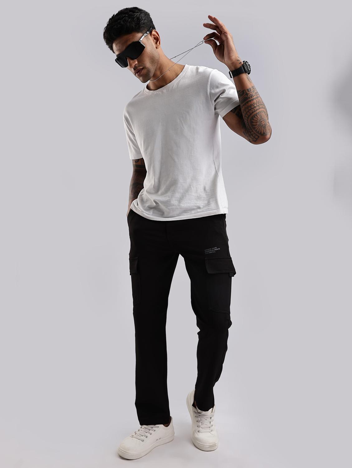 men solid mid rise regular fit cargo - 22052557 - Standard Image - 3