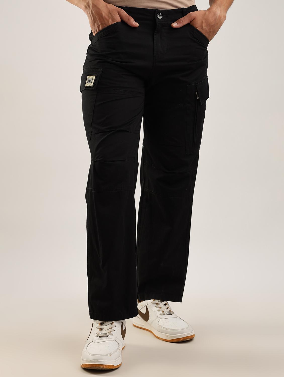  men solid mid rise regular fit cargo - 22052602 -  Zoom Image - 0
