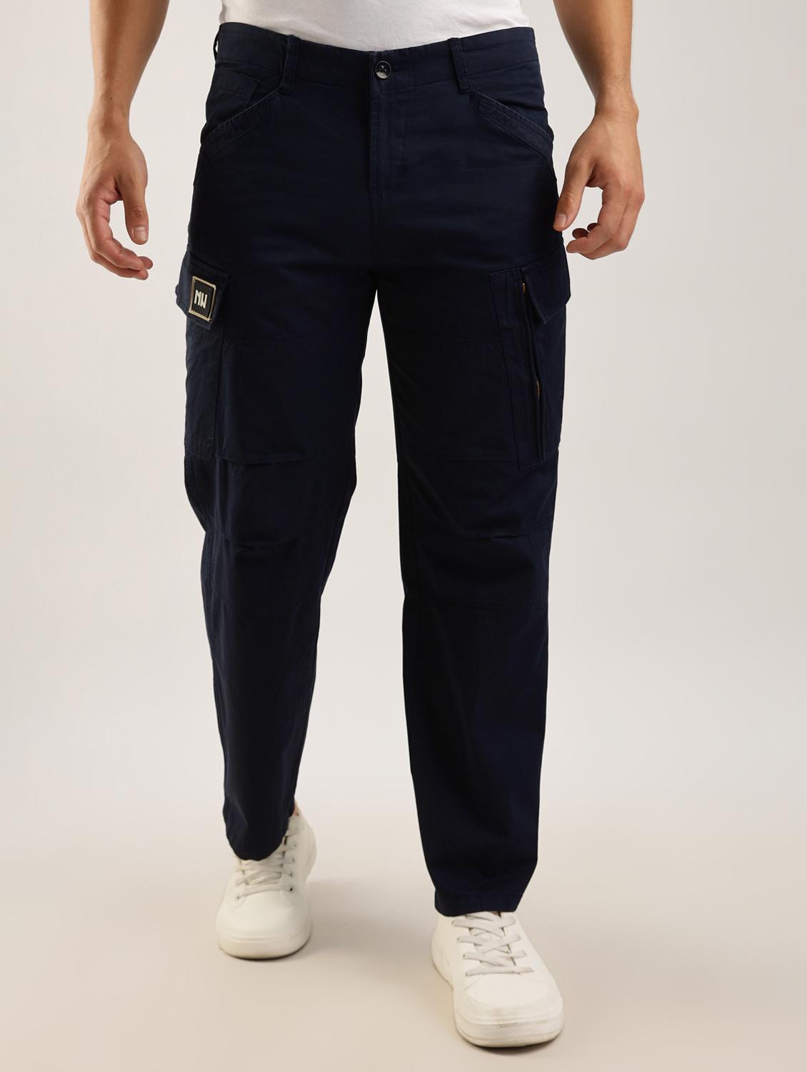 men solid mid rise regular fit cargo - 22052605 - Zoom Image - 0