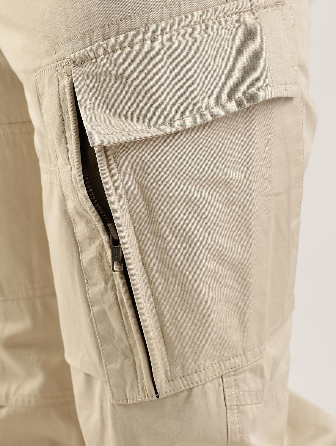 men solid mid rise regular fit cargo - 22052608 - Standard Image - 3