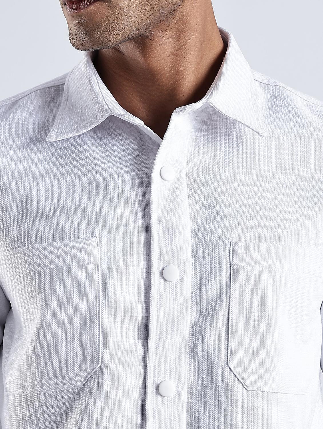 men solid collared long sleeve regular fit shirt - 22052613 - Standard Image - 5