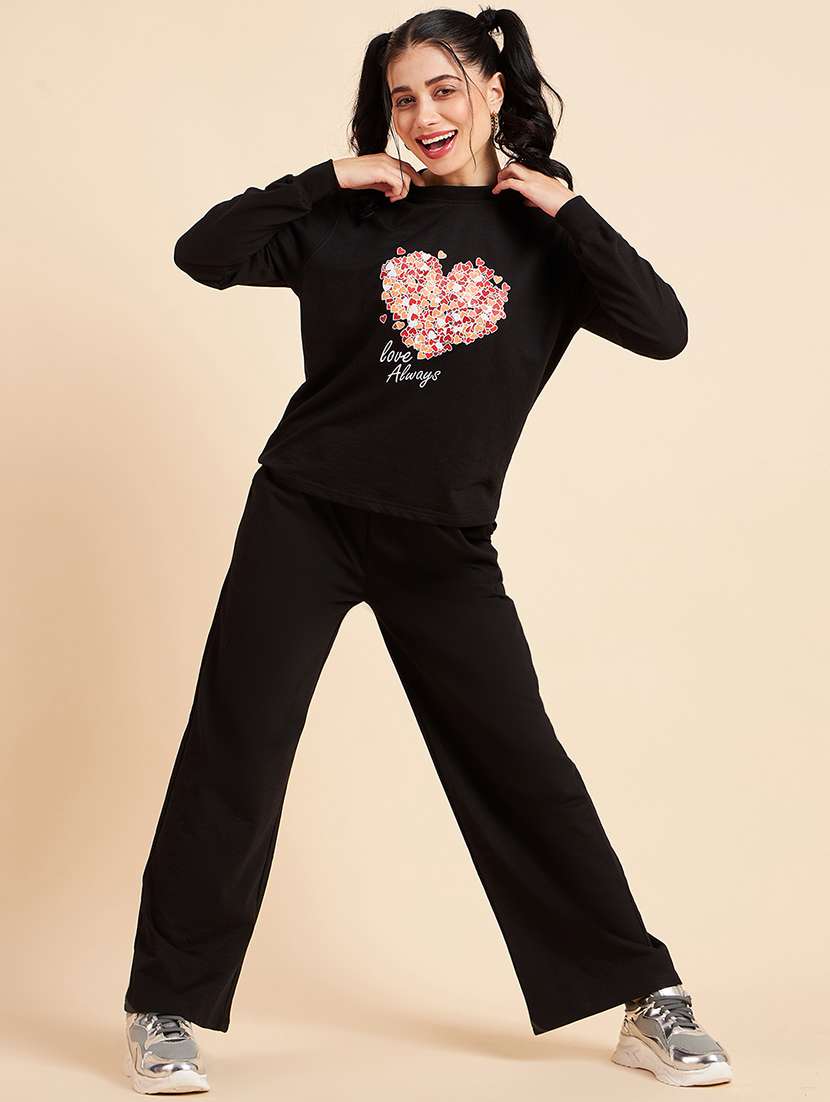 women printed long sleeve active wear co-ord set