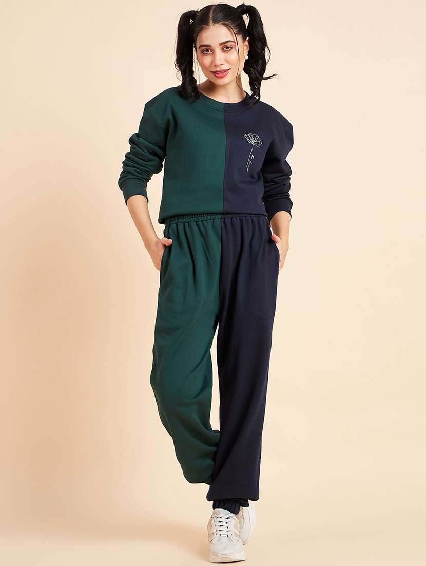 women printed long sleeve active wear co-ord set