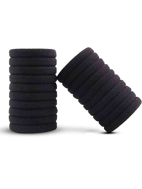 set of black solid rubber bands