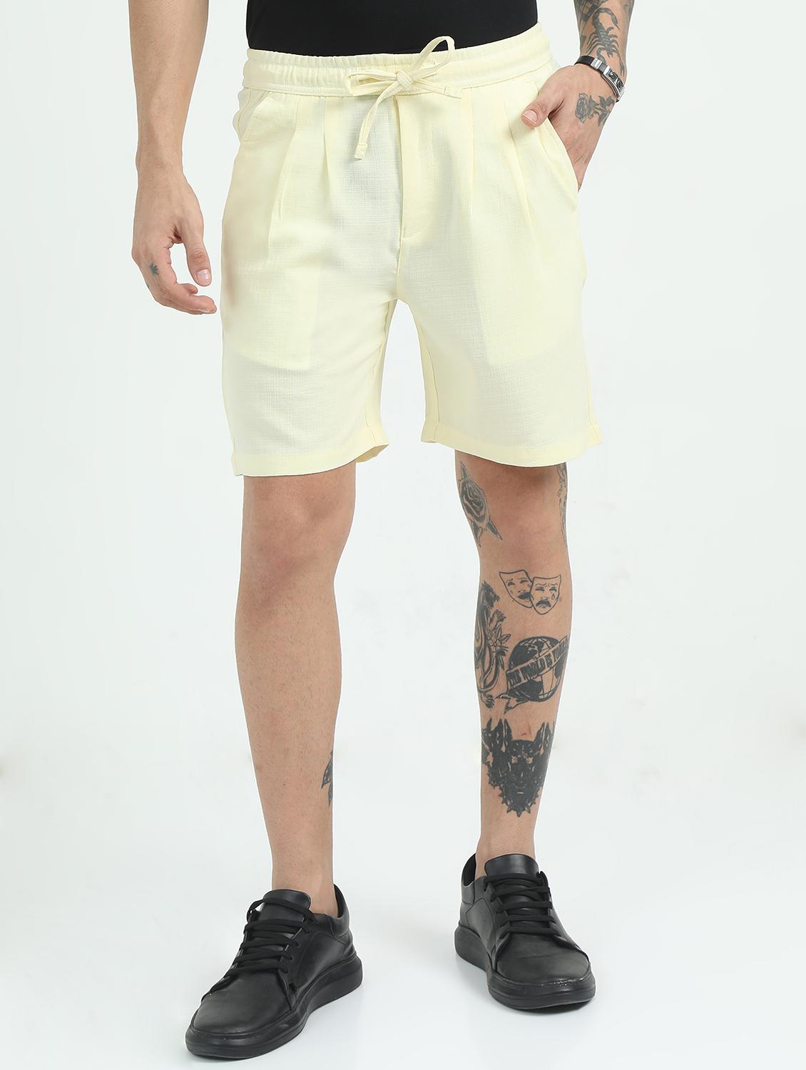 men solid mid rise regular fit short - 22052637 -  Zoom Image - 0