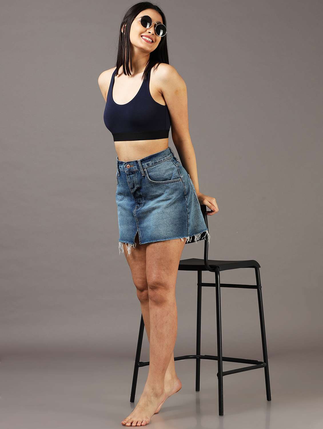 women solid racerback non padded sports bra - 22052665 -  Standard Image - 3