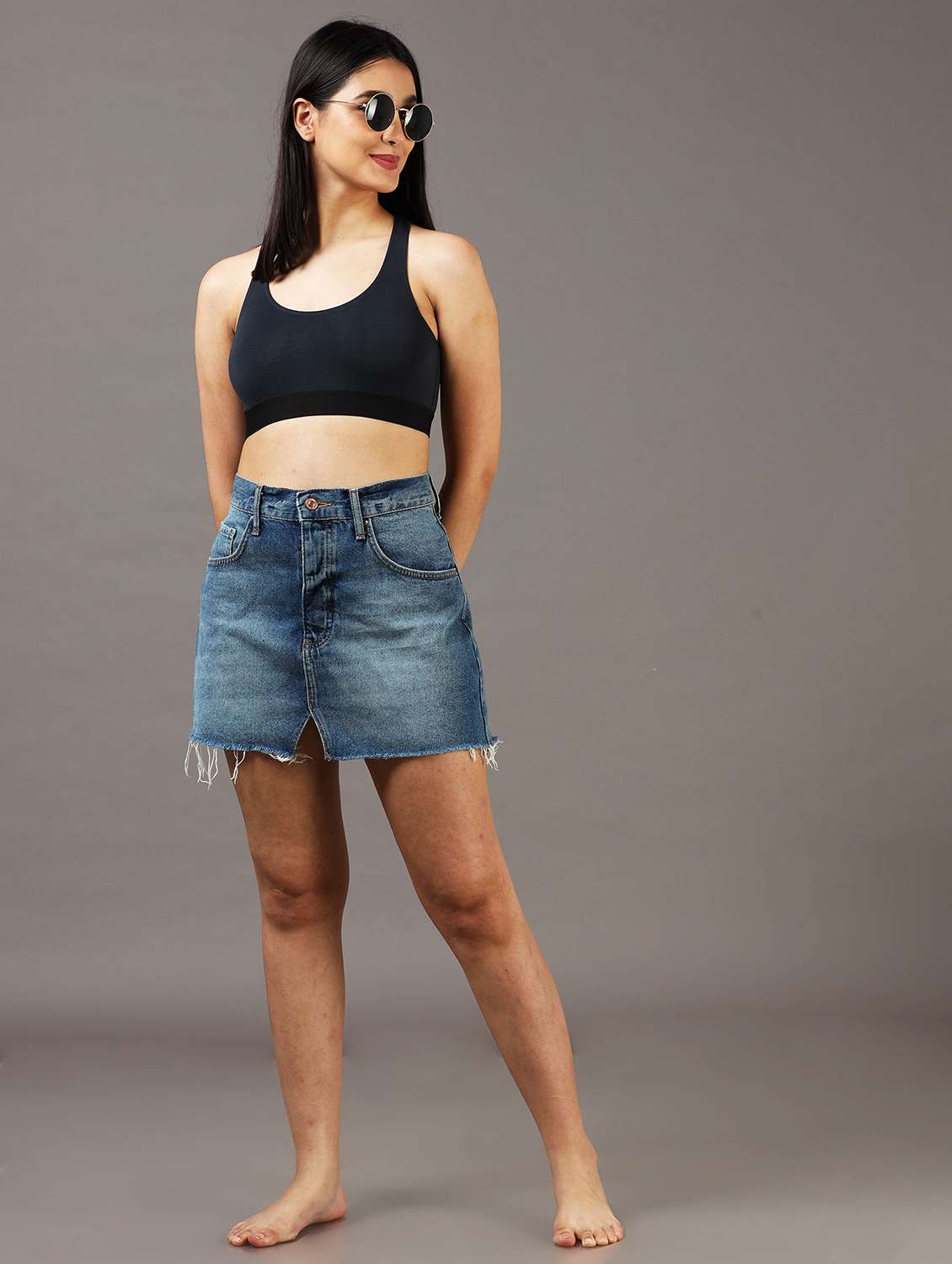 women solid non padded racerback sports bra - 22052667 -  Standard Image - 3