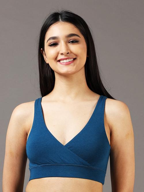 women printed non padded sports bra - 22052683 - Standard Image - 0