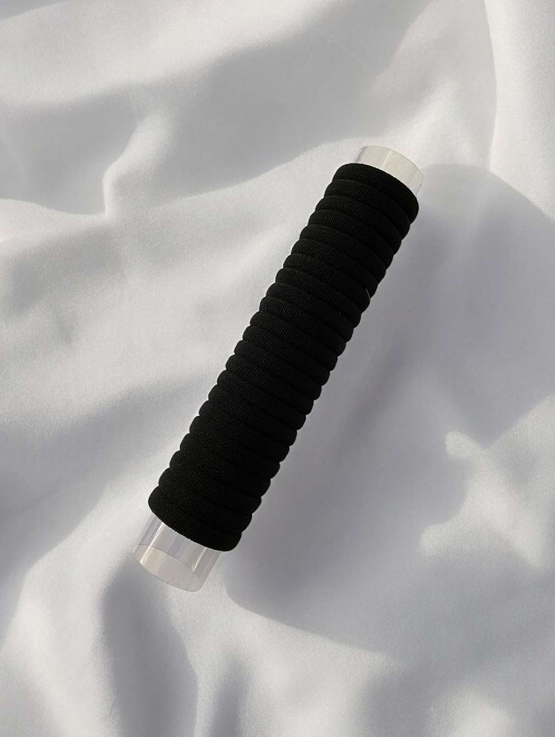 set of black solid rubber bands