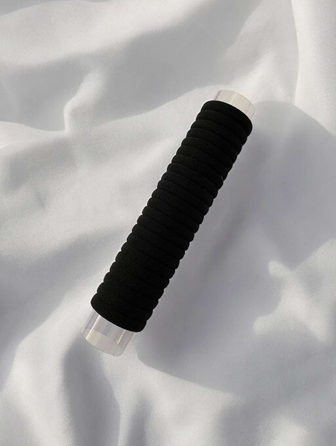set of black solid rubber bands