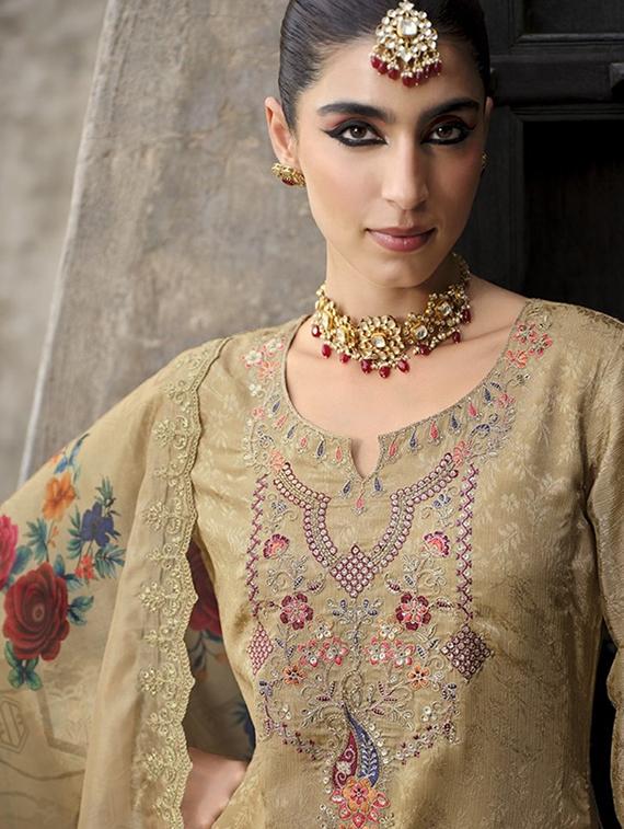 women embroidered long sleeve kurta palazzo with dupatta set - 22052744 - Standard Image - 3
