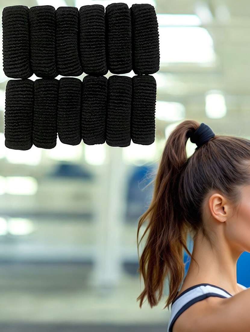 set of black solid rubber bands