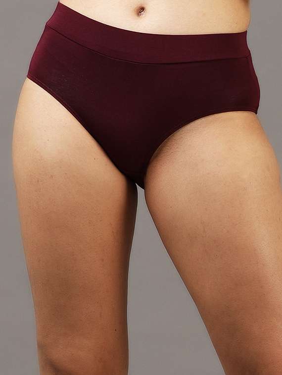women solid mid rise hipster panty