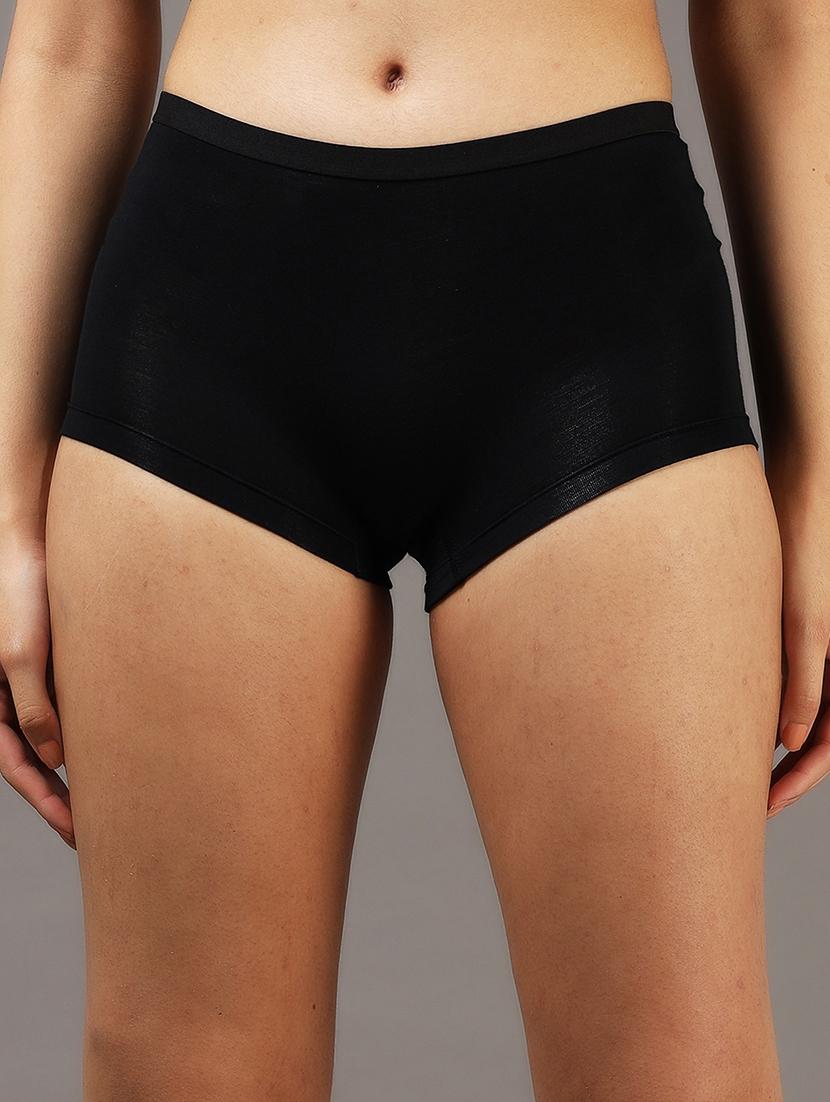 women solid mid rise boy shorts
