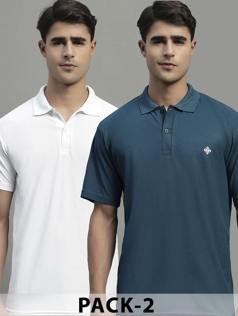 men pack of 2 short sleeve regular fit polo t-shirt