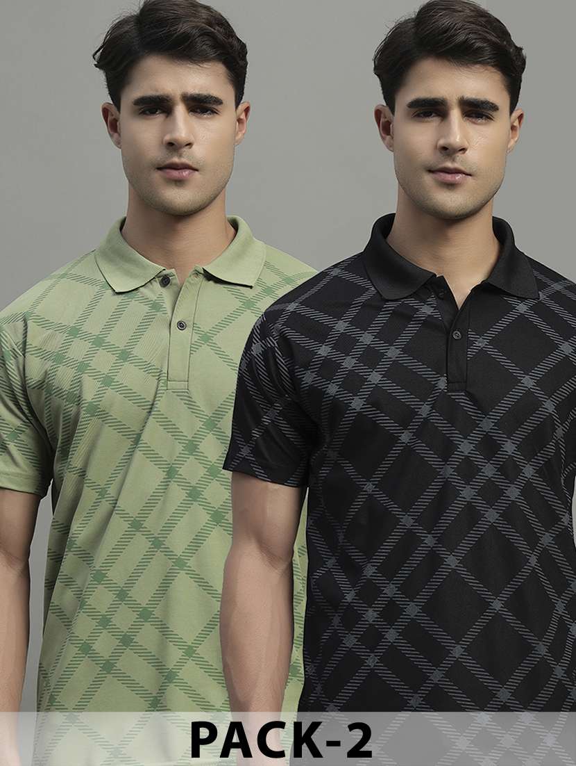 men pack of 2 short sleeve regular fit polo t-shirt