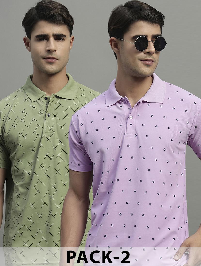 men pack of 2 short sleeve regular fit polo t-shirt