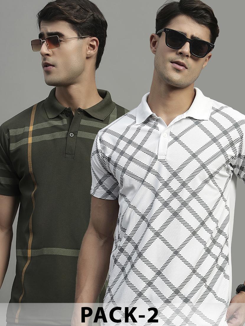 white polyester all over print tshirt