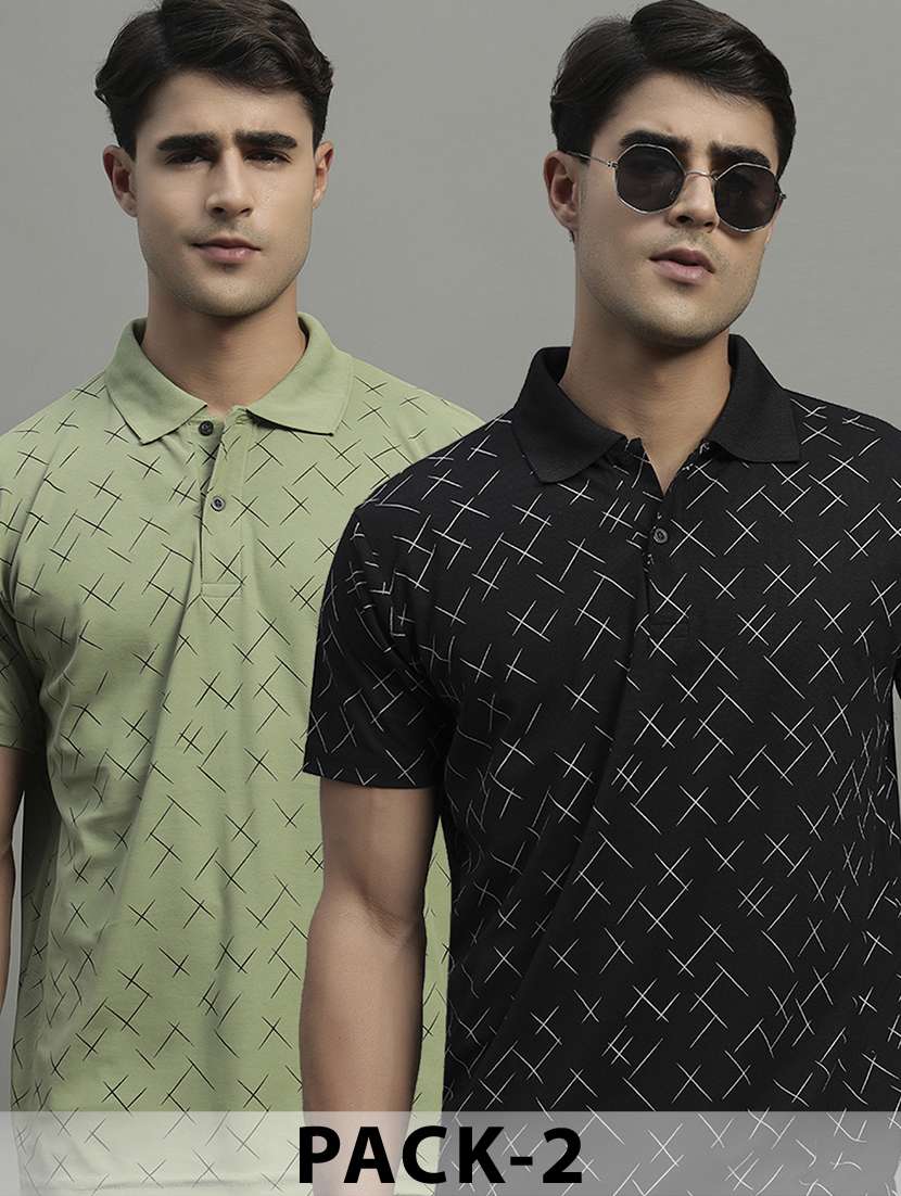 men pack of 2 short sleeve regular fit polo t-shirt